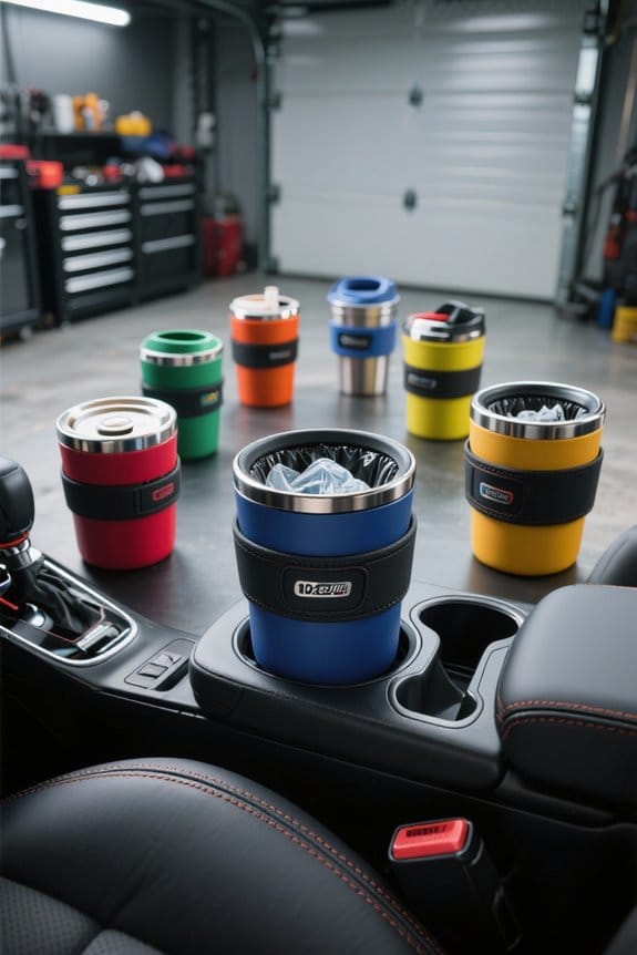 cup holder trash cans